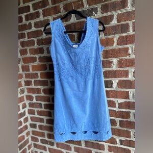 Cotton Collection Sleeveless Dress with Decorative Trims, Smocking and Cut-Outs